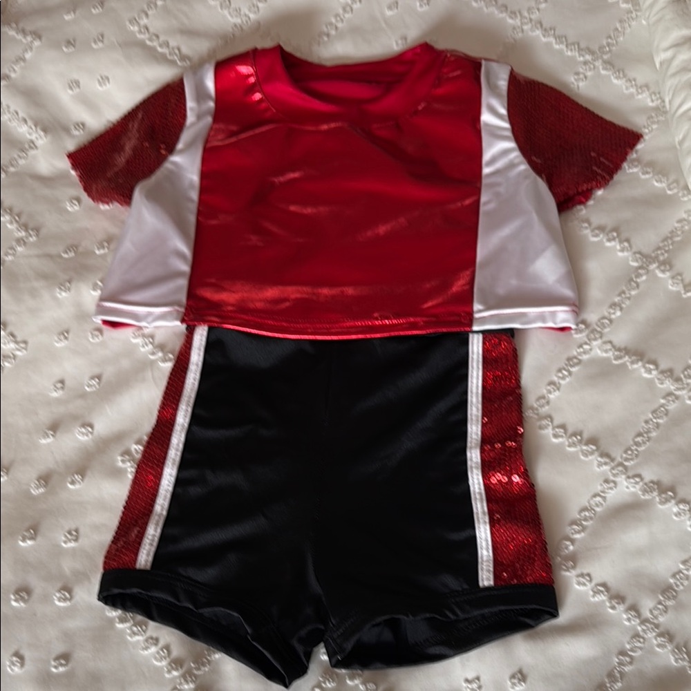 Hiphop Dance Costume Set - red and black